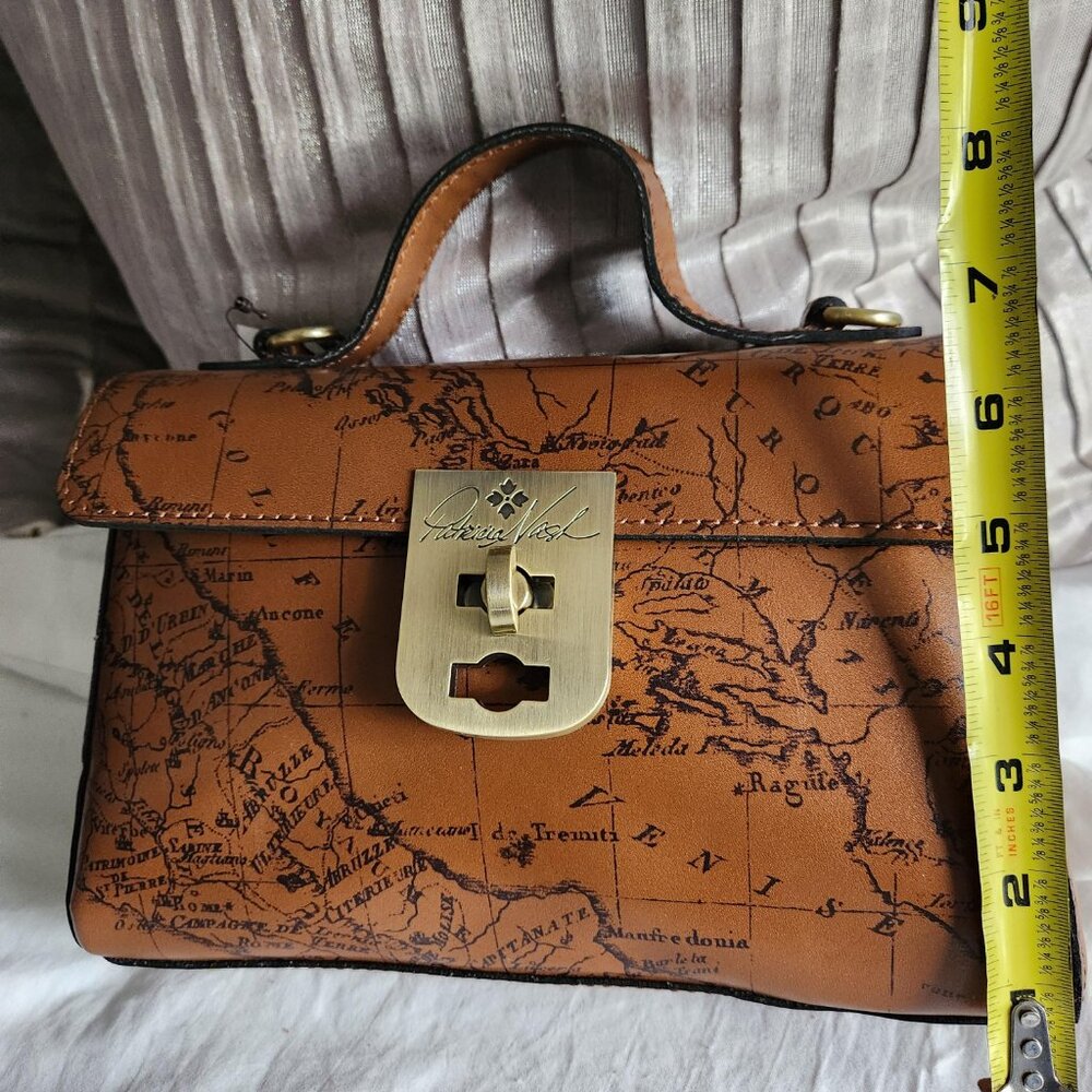 Patricia Nash Brown Signature Map Carisbrooke Riot Rust Satchel Set 4pc Set - Picture 13 of 17